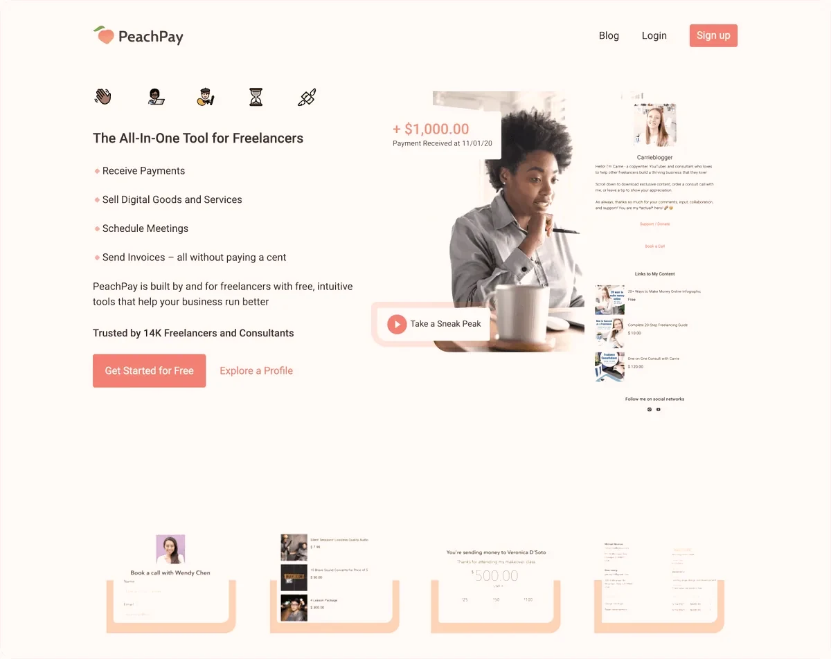 The PeachPay website before the redesign