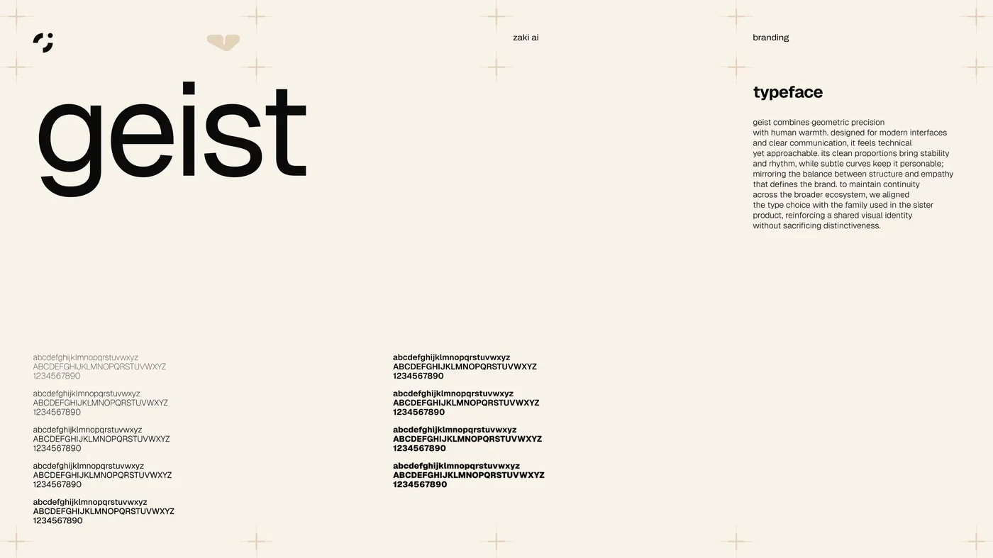 The Zaki typeface, Geist