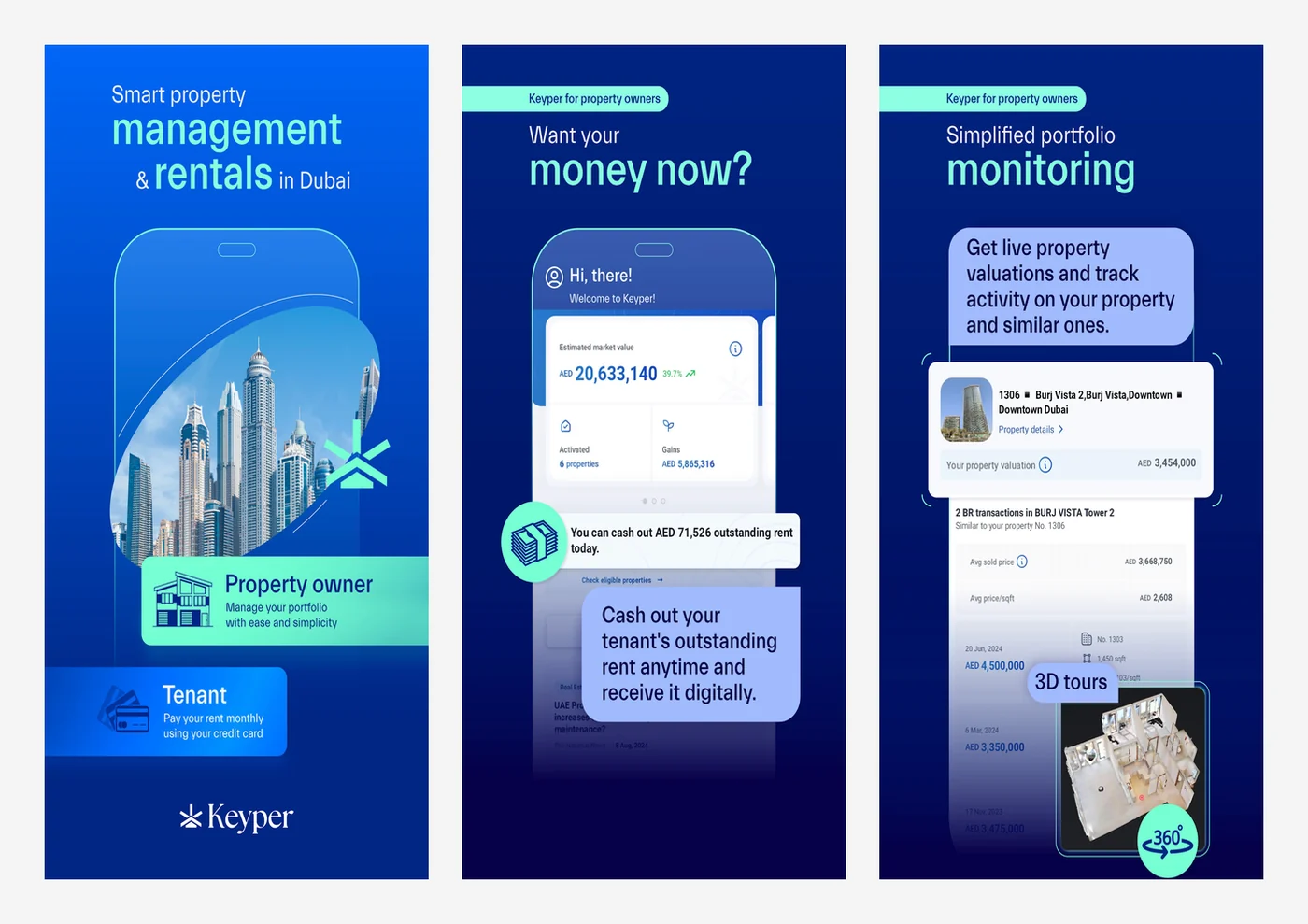Keyper app screens